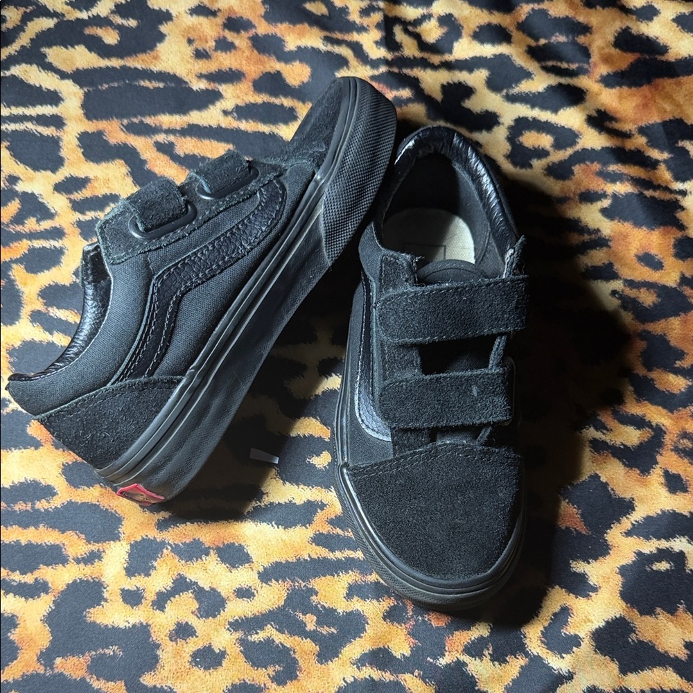 Vans Black Kids Sneakers with Velcro Straps